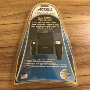 ACCELL Ultra Video Micro HDMI To VGA Adapter w/ Cable - New / Sealed